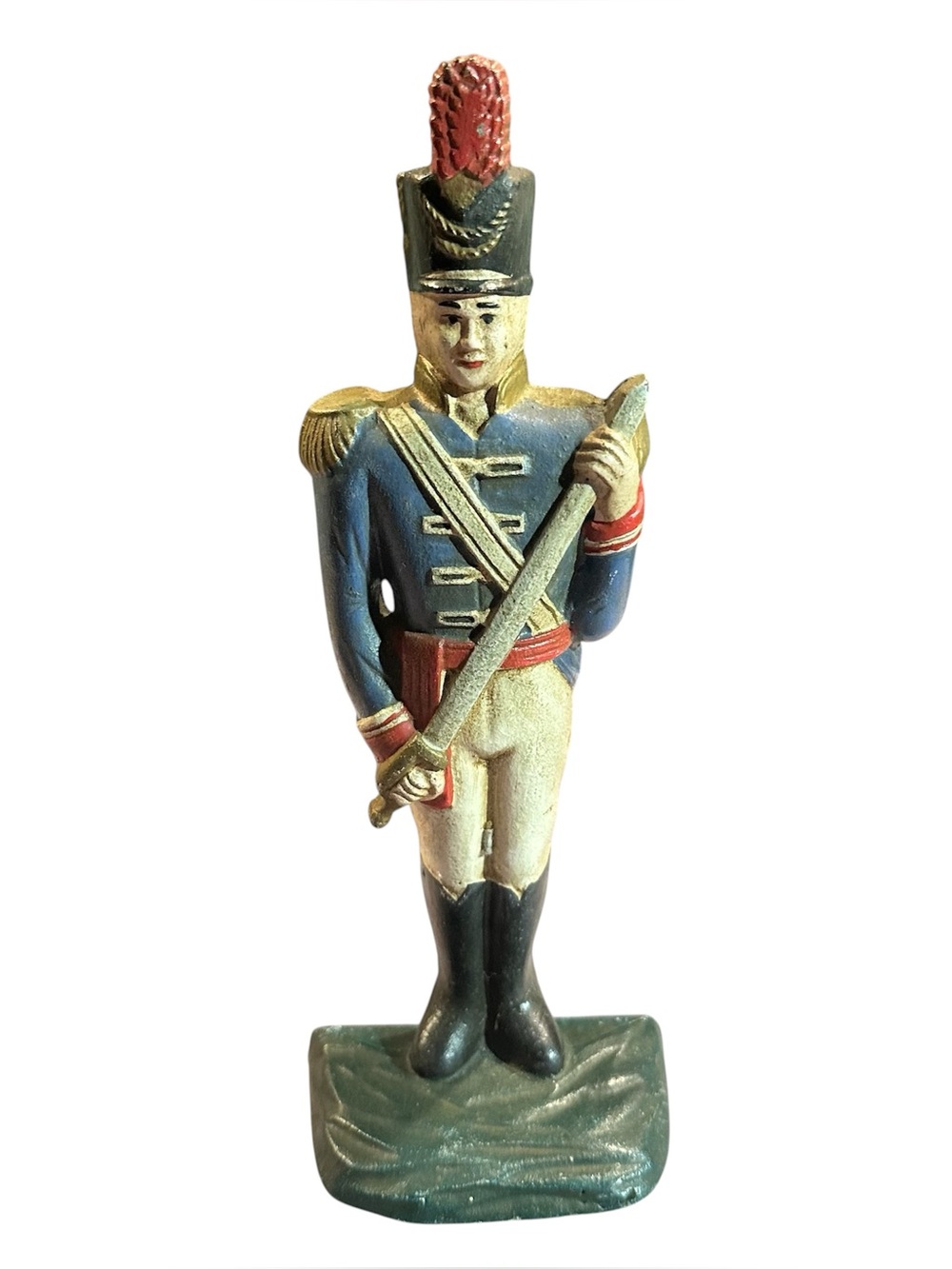 Vintage Cast Iron Soldier Door Stop 10” Military Guard Figure Syroco StrataGroup